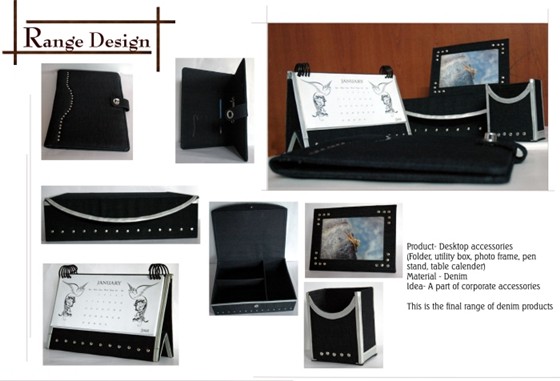 Lifestyle Product: Denim tabletop accessories